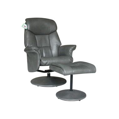 Kenmare Chair & Footstool-Grey