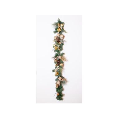 150cm Champagne Garland With Baubles & Pinecone