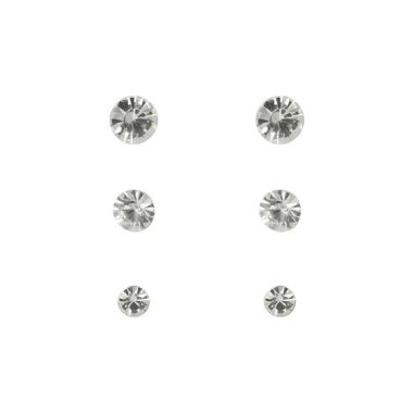 Indulgence Rhodium Crystal Set Of Trio Earrings