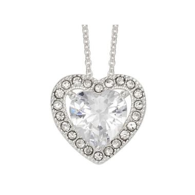 Indulgence Silver Crystal Heart Necklace