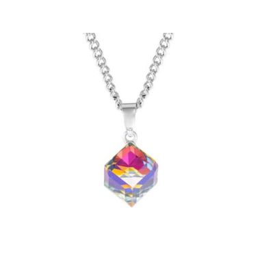 Indulgence Silver Crystal Cube Necklace