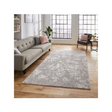 Apollo Grey and Rose Abstract Rug