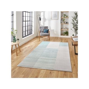 Apollo Grey and Green Stripey Rug