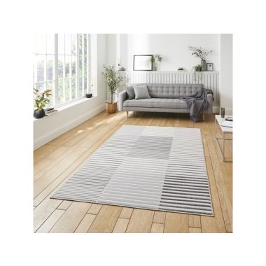 Apollo Grey and Ivory Stripey Rug