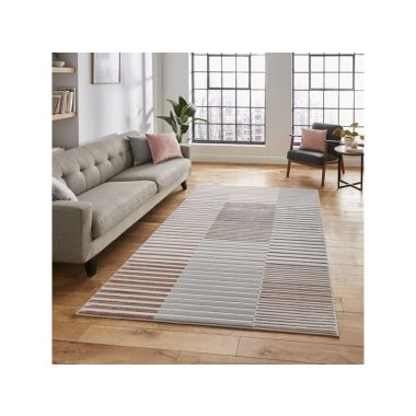 Apollo Grey and Rose Geometric Rug