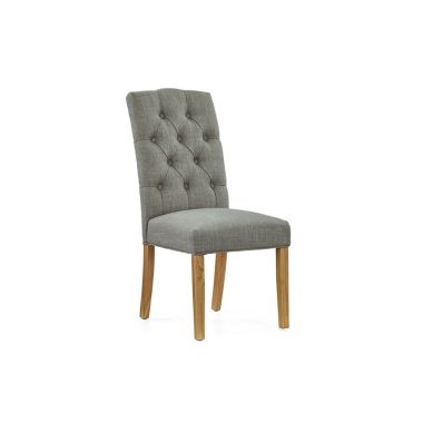Normandy Grey Button Back Upholstered Chair