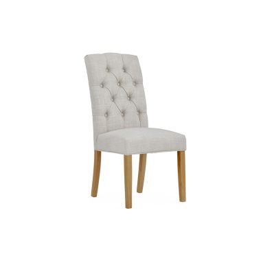 Normandy Natural Button Back Upholstered Chair