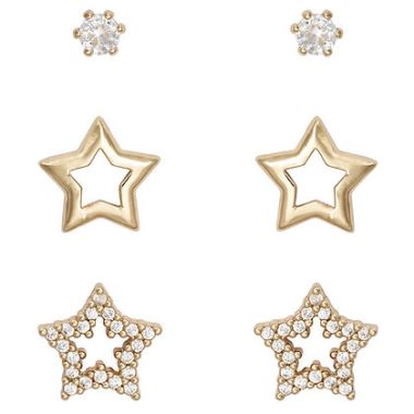 Indulgence Gold Crystal Star Trio Earrings