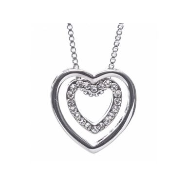 Newgrange Living Silver Heart Intertwined Necklace
