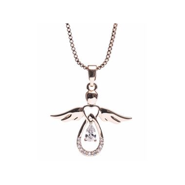 Newgrange Living Rose Gold Guardian Angel Pendant