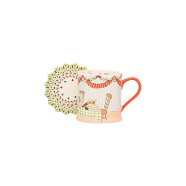 Cath Kidston Xmas Table Mug & Coaster Set