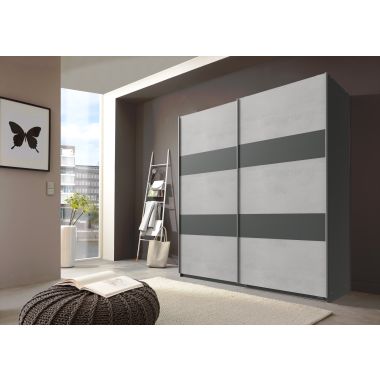 Chess 1.35M Sliding Robe - Concrete Grey With Grap