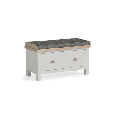 Modern Country Oak - Grey Hallway Bench With Drawe