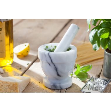 Judge Marble 10.5X10Cm Mortar & Pestle - White