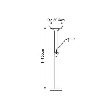 Katie Bleu Clover Floor Lamp - Chrome Metal & Clea