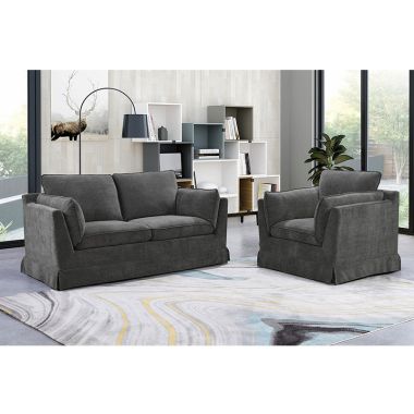 Ali 2 Seater Charcoal Fabric Sofa