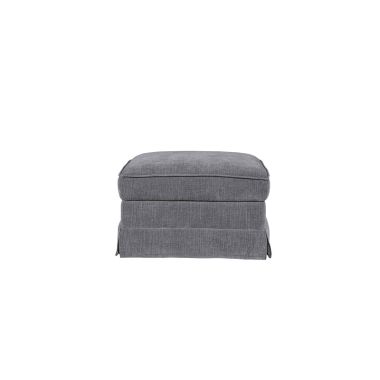 Ali Charcoal Fabric Ottoman