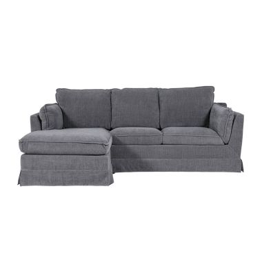 Ali Charcoal Fabric Corner Sofa (LHF)