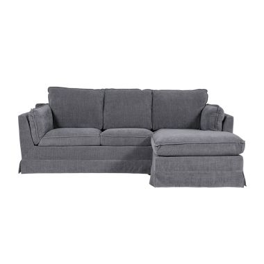 Ali Charcoal Fabric Corner Sofa (RHF)