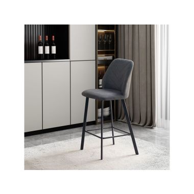 Chrissie Dark Grey Microfibre Stool