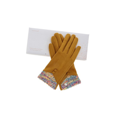 Colour Contrast Boxed Gloves Tan