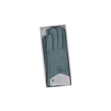 Colour Contrast Boxed Gloves Green