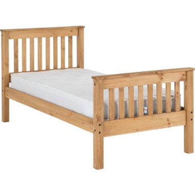 Monaco Hight Foot End Bed - Distressed Waxed Pine