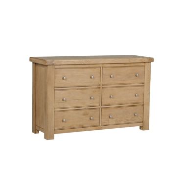 VIDA Delaney 6 Drawer Dressing Chest - Oak