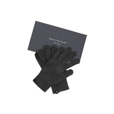 Eq For Men Ribbed Knitted Gloves Grey