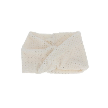 Faux Fur Foil Infinity Scarf Cream