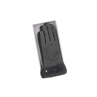 Faux Fur Teddy Boxed Gloves Grey