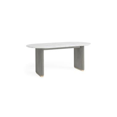 Isabella Oval Dining Table Marble Top