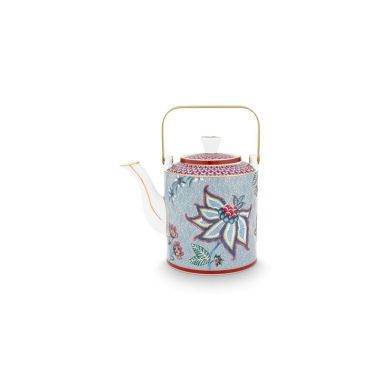 Giftset Teapot Oriental Flower Festival Blue 1Ltr