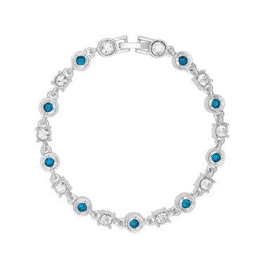 Indulgence Rhodium Clear & Blue Zircon Crystal Bra