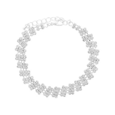 Indulgence Rhodium Crystals Bracelet
