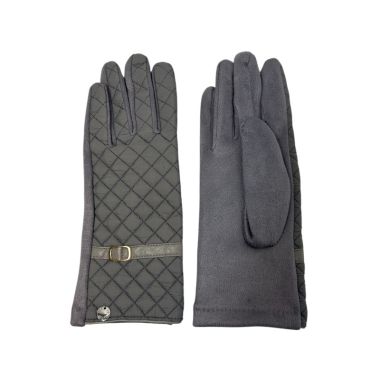 Quilted Buckle Boxed Gloves Grey