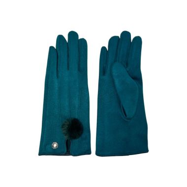 Stylish Pom Pom Boxed Gloves Green