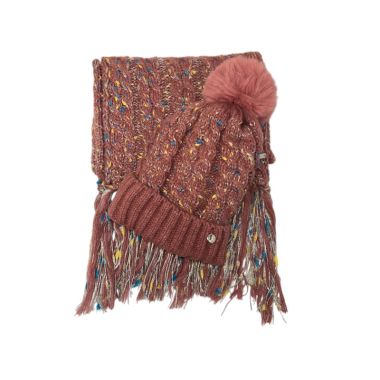 Flecked Boxed Hat & Scarf Set Pink
