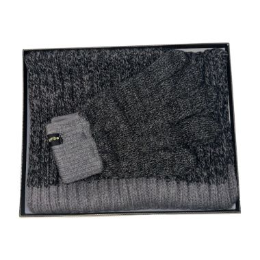 Eq For Men Flecked Scarf Glove Set Grey