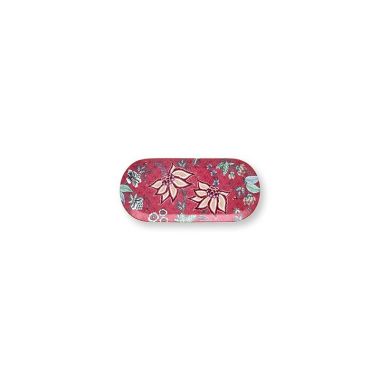 Cake Tray Rectangular Flower Festival Dark Pink