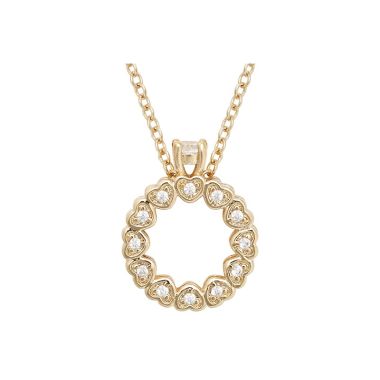 Indulgence Gold Crystal Ring Of Hearts Necklace