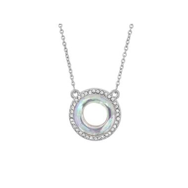 Indulgence Rhodium Blue Ring Crystal Necklace