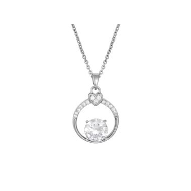 Indulgence Rhodium Crystal Ring Necklace
