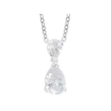 Indulgence Rhodium Crystal Teardrop Necklace