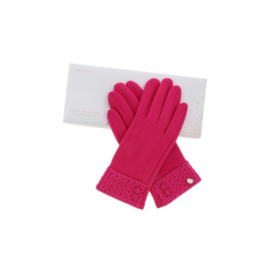 Knitted Cuff Boxed Gloves Pink