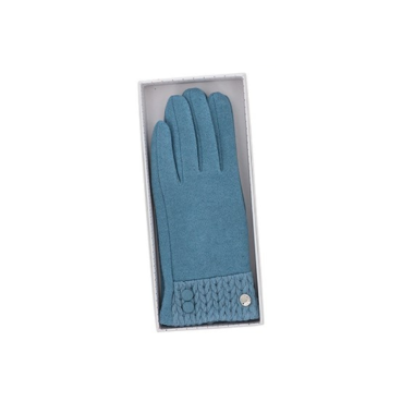 Knitted Cuff Boxed Gloves Blue