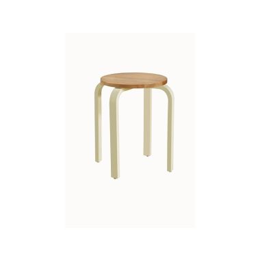 Olive Stool - Oak & Cream