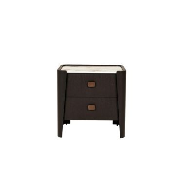 Rhodes Ebony Bedside Table 2 Drawer