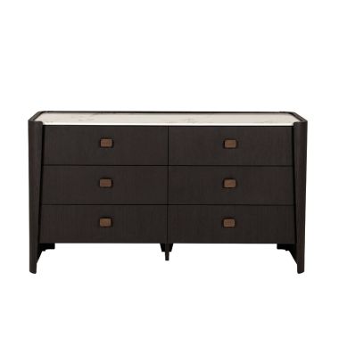 Rhodes Ebony Dressing Chest 6 Drawer
