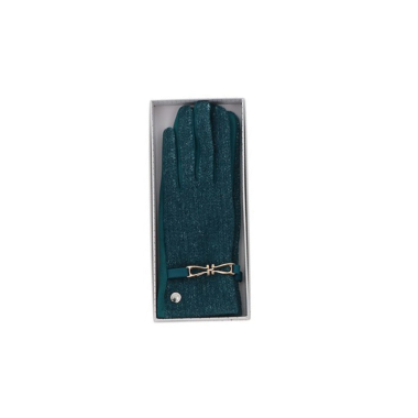 Ribbed Belt Boxed Gloves Green